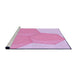 Sideview of Machine Washable Transitional Blossom Pink Rug, wshpat1708pur