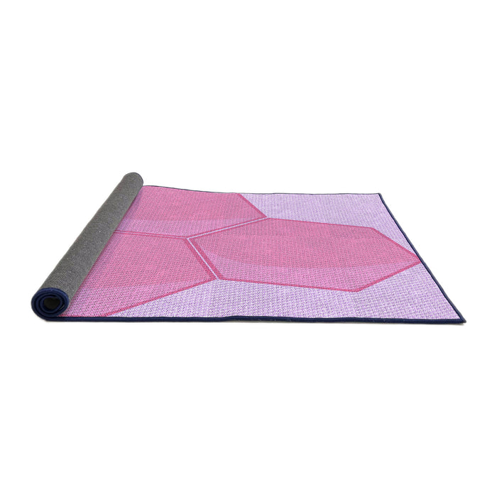 Thickness of Patterned Blossom Pink Rug, pat1708pur