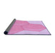 Thickness of Patterned Blossom Pink Rug, pat1708pur