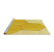 Sideview of Machine Washable Transitional Bold Yellow Rug, wshpat1708yw