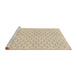 Sideview of Machine Washable Transitional Moccasin Beige Rug, wshpat1709brn