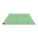 Sideview of Machine Washable Transitional Mint Green Rug, wshpat1709grn