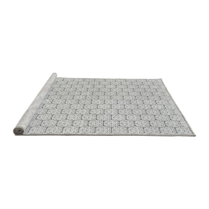Sideview of Machine Washable Transitional Platinum Gray Rug, wshpat1709gry