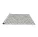 Sideview of Machine Washable Transitional Platinum Gray Rug, wshpat1709gry