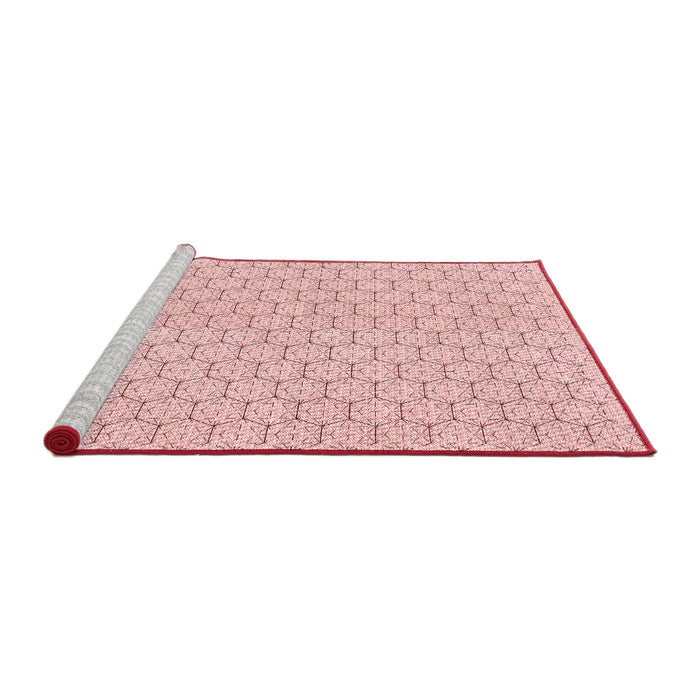 Sideview of Machine Washable Transitional Pink Rug, wshpat1709rd