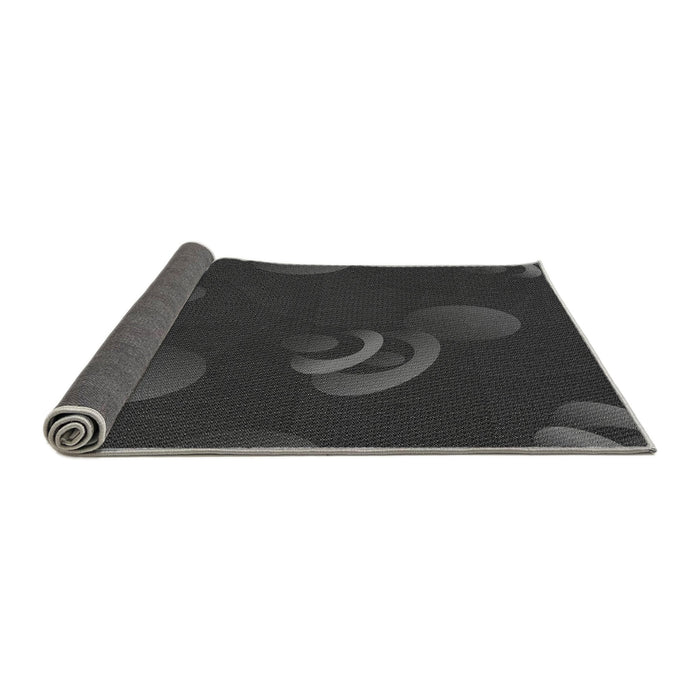 Thickness of Patterned Charcoal Black Rug, pat171gry