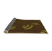 Thickness of Patterned Dark Bronze Brown Rug, pat171org