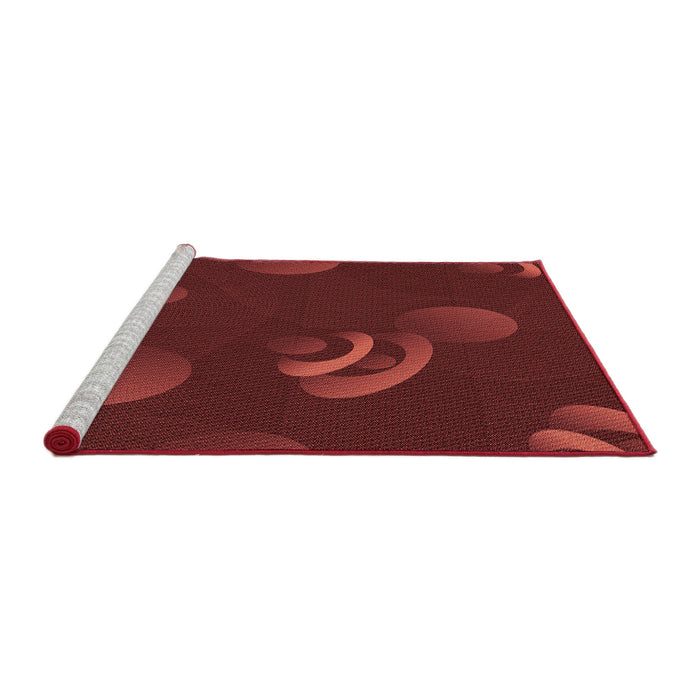 Sideview of Machine Washable Transitional Maroon Red Rug, wshpat171rd