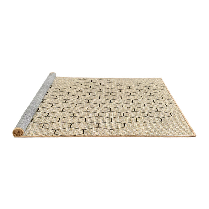 Sideview of Machine Washable Transitional Moccasin Beige Rug, wshpat1710brn