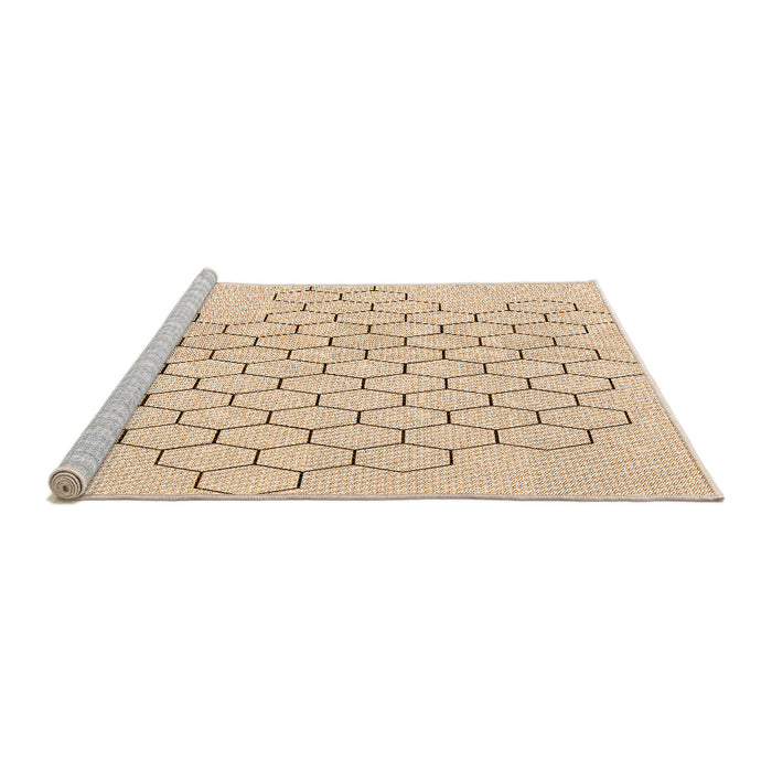 Sideview of Machine Washable Transitional Moccasin Beige Rug, wshpat1710org
