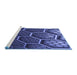 Sideview of Machine Washable Transitional Midnight Blue Rug, wshpat1711blu