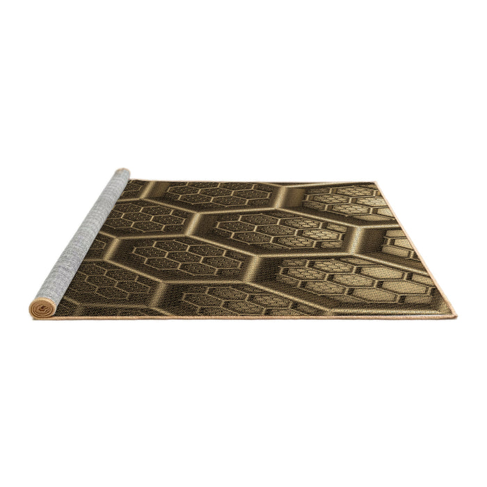 Sideview of Machine Washable Transitional Light Brown Rug, wshpat1711brn