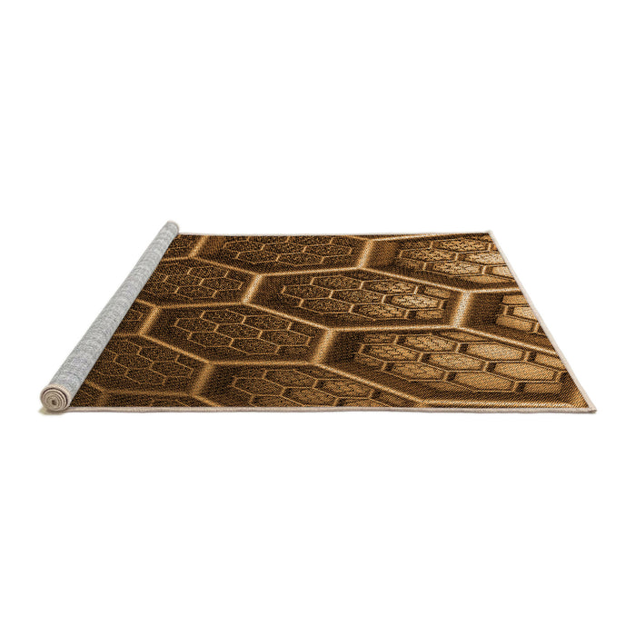 Sideview of Machine Washable Transitional Night Red Rug, wshpat1711org
