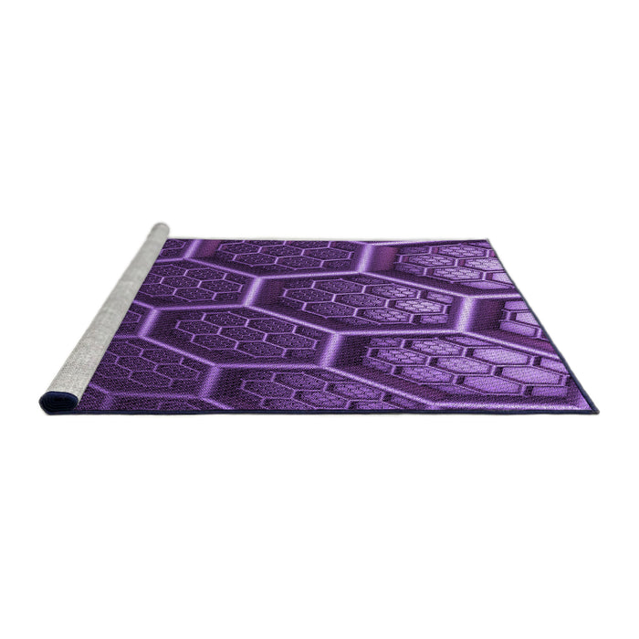 Sideview of Machine Washable Transitional Jasmine Purple Rug, wshpat1711pur