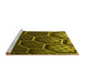 Sideview of Machine Washable Transitional Black Brown Rug, wshpat1711yw