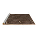 Sideview of Machine Washable Transitional Sienna Brown Rug, wshpat1712brn