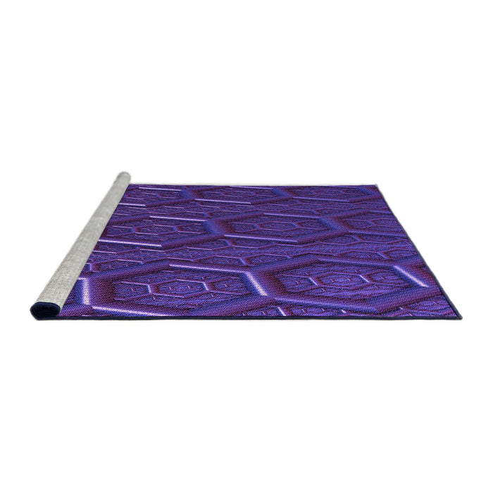 Sideview of Machine Washable Transitional Indigo Purple Rug, wshpat1712pur