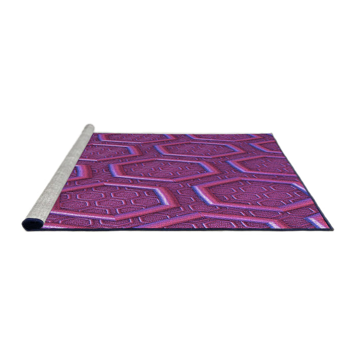 Sideview of Machine Washable Transitional Medium Violet Red Pink Rug, wshpat1713pur