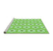 Sideview of Machine Washable Transitional Green Rug, wshpat1714grn