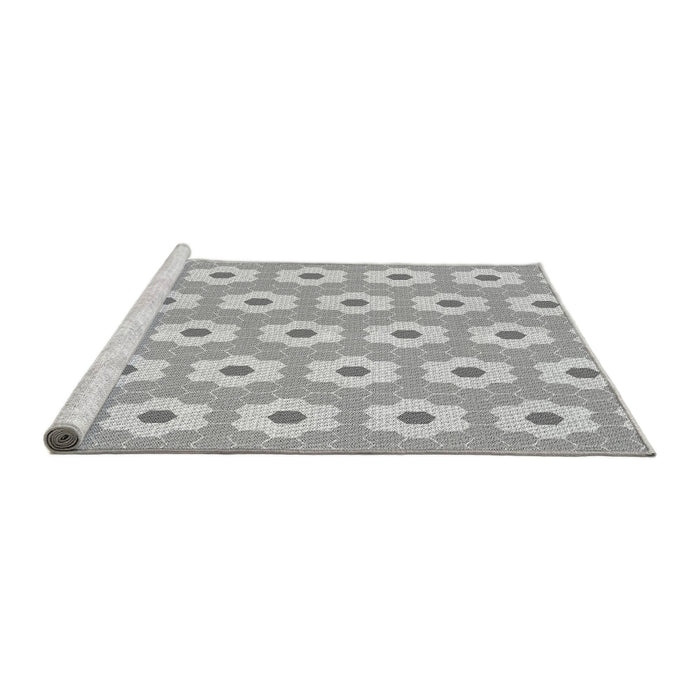 Sideview of Machine Washable Transitional Gunmetal Gray Rug, wshpat1714gry