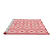 Sideview of Machine Washable Transitional Red Rug, wshpat1714rd