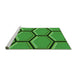 Sideview of Machine Washable Transitional Green Rug, wshpat1715grn