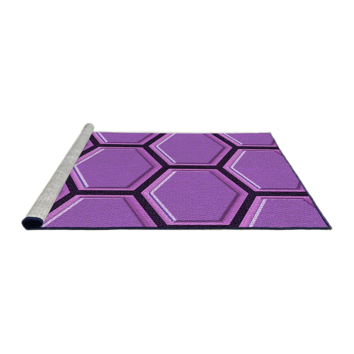Sideview of Machine Washable Transitional Purple Rug, wshpat1715pur