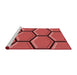 Sideview of Machine Washable Transitional Red Rug, wshpat1715rd