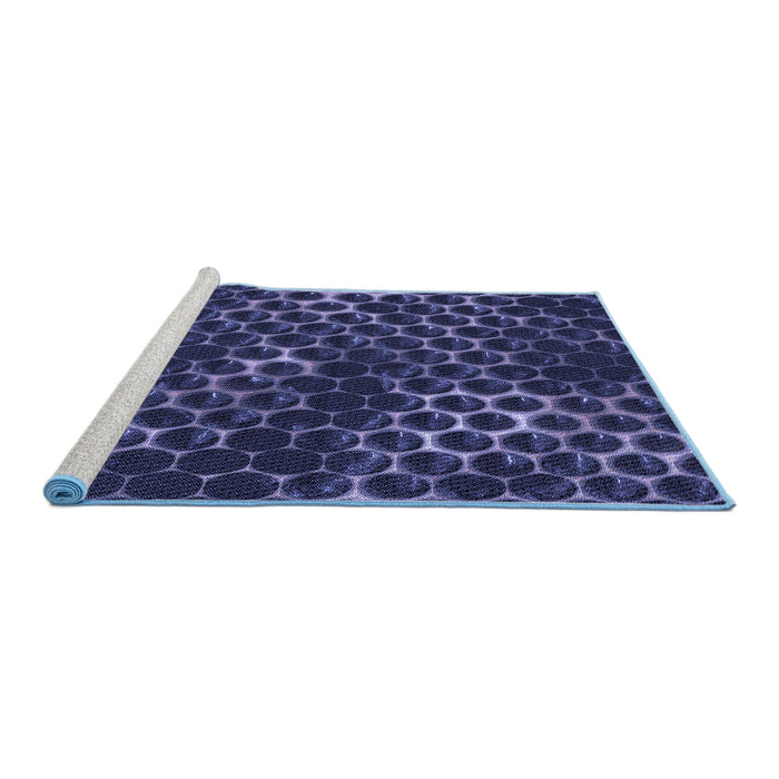 Sideview of Machine Washable Transitional Night Blue Rug, wshpat1716blu