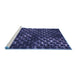 Sideview of Machine Washable Transitional Night Blue Rug, wshpat1716blu