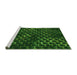 Sideview of Machine Washable Transitional Dark Lime Green Rug, wshpat1716grn