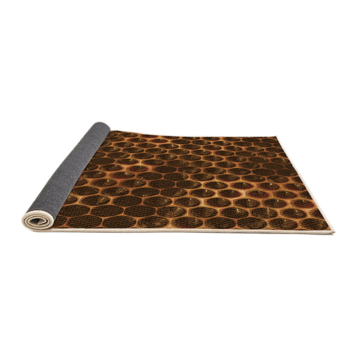 Thickness of Patterned Mahogany Brown Rug, pat1716org