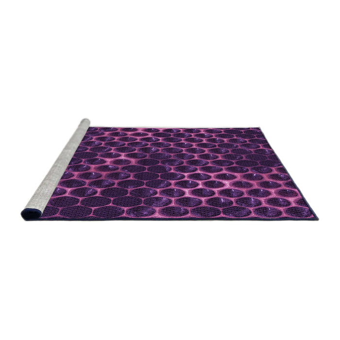 Sideview of Machine Washable Transitional Dark Orchid Purple Rug, wshpat1716pur