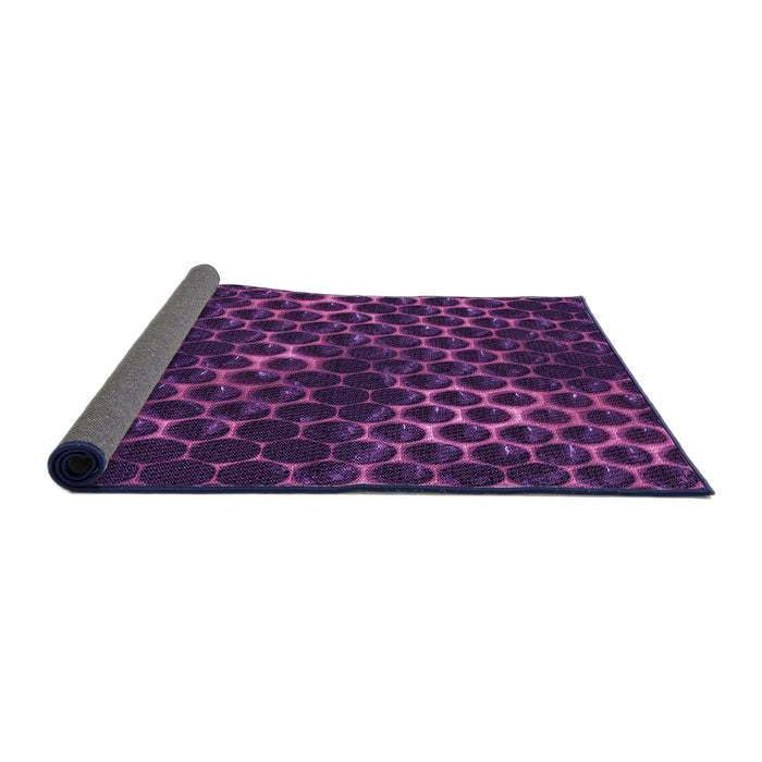 Thickness of Patterned Dark Orchid Purple Rug, pat1716pur