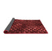 Thickness of Patterned Maroon Red Rug, pat1716rd