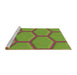 Sideview of Machine Washable Transitional Green Rug, wshpat1717brn