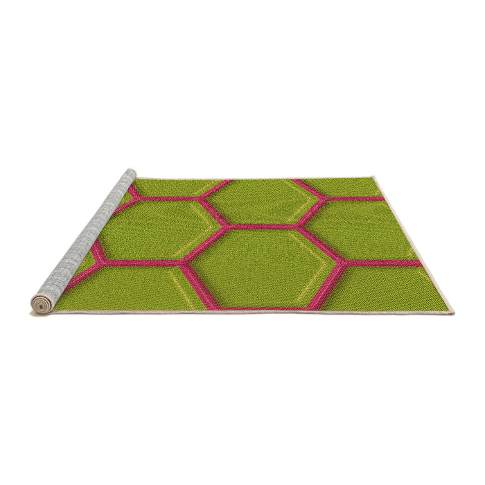 Sideview of Machine Washable Transitional Pistachio Green Rug, wshpat1717org