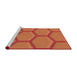 Sideview of Machine Washable Transitional Orange Rug, wshpat1717rd