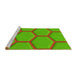 Sideview of Machine Washable Transitional Lime Green Rug, wshpat1717yw