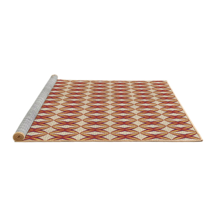 Sideview of Machine Washable Transitional Red Rug, wshpat1718brn
