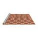 Sideview of Machine Washable Transitional Yellow Orange Rug, wshpat1719brn