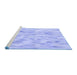 Sideview of Machine Washable Transitional Sky Blue Rug, wshpat172blu