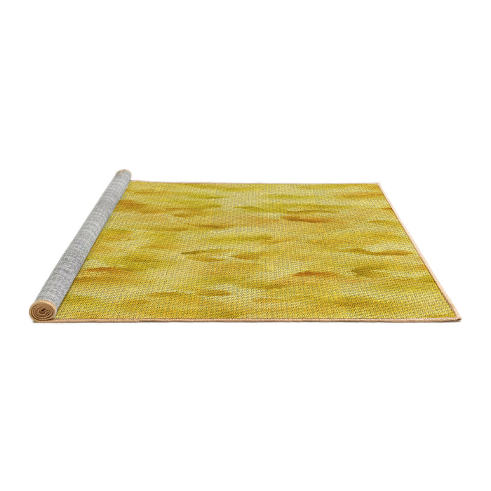 Sideview of Machine Washable Transitional Yellow Rug, wshpat172yw