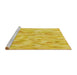 Sideview of Machine Washable Transitional Yellow Rug, wshpat172yw