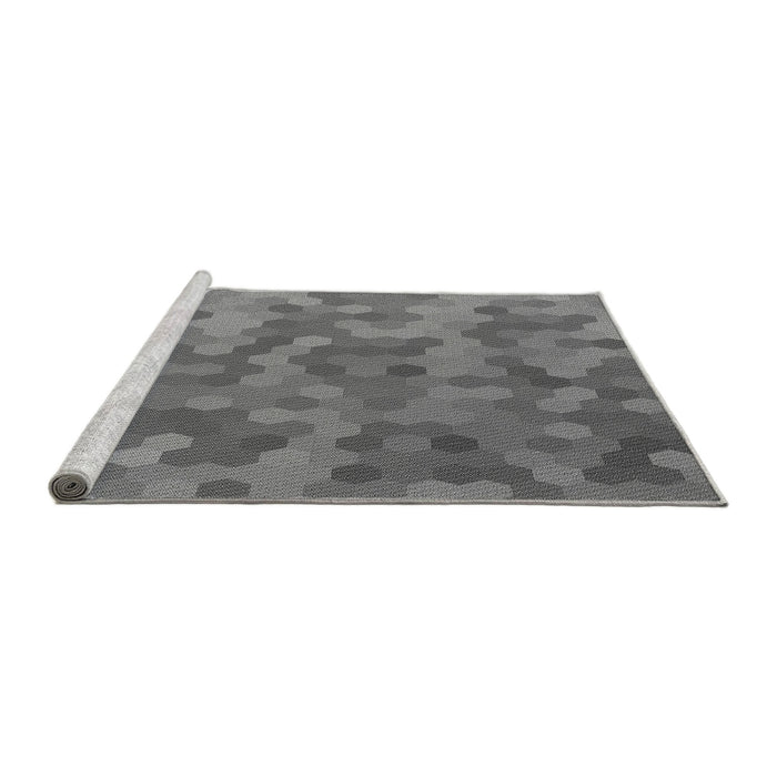 Sideview of Machine Washable Transitional Ash Gray Rug, wshpat1720gry