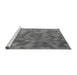 Sideview of Machine Washable Transitional Ash Gray Rug, wshpat1720gry