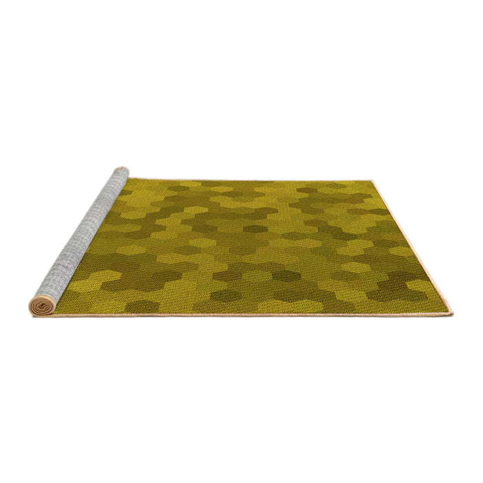 Sideview of Machine Washable Transitional Yellow Rug, wshpat1720yw