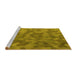 Sideview of Machine Washable Transitional Yellow Rug, wshpat1720yw