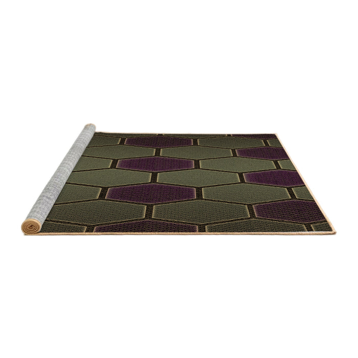 Sideview of Machine Washable Transitional Midnight Gray Rug, wshpat1721brn