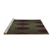 Sideview of Machine Washable Transitional Midnight Gray Rug, wshpat1721brn